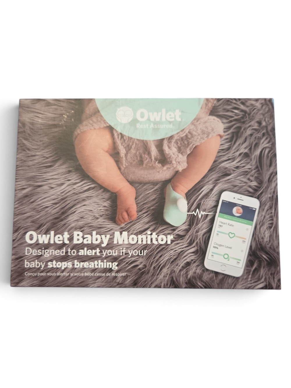Owlet Baby Monitor Smart Sock (Mint & Pink) - Infant Heart & Oxygen Monitoring